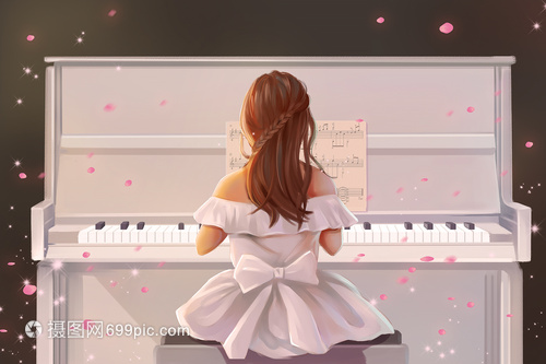 彈鋼琴的小女孩